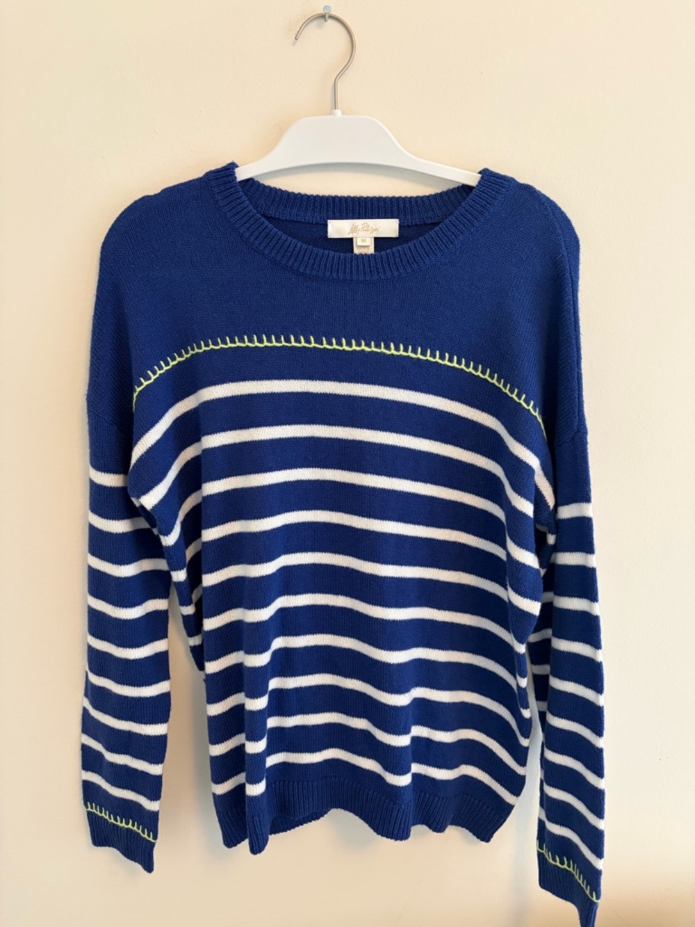 Lilly Pulitzer Striped Navy and White Crewneck Sweater